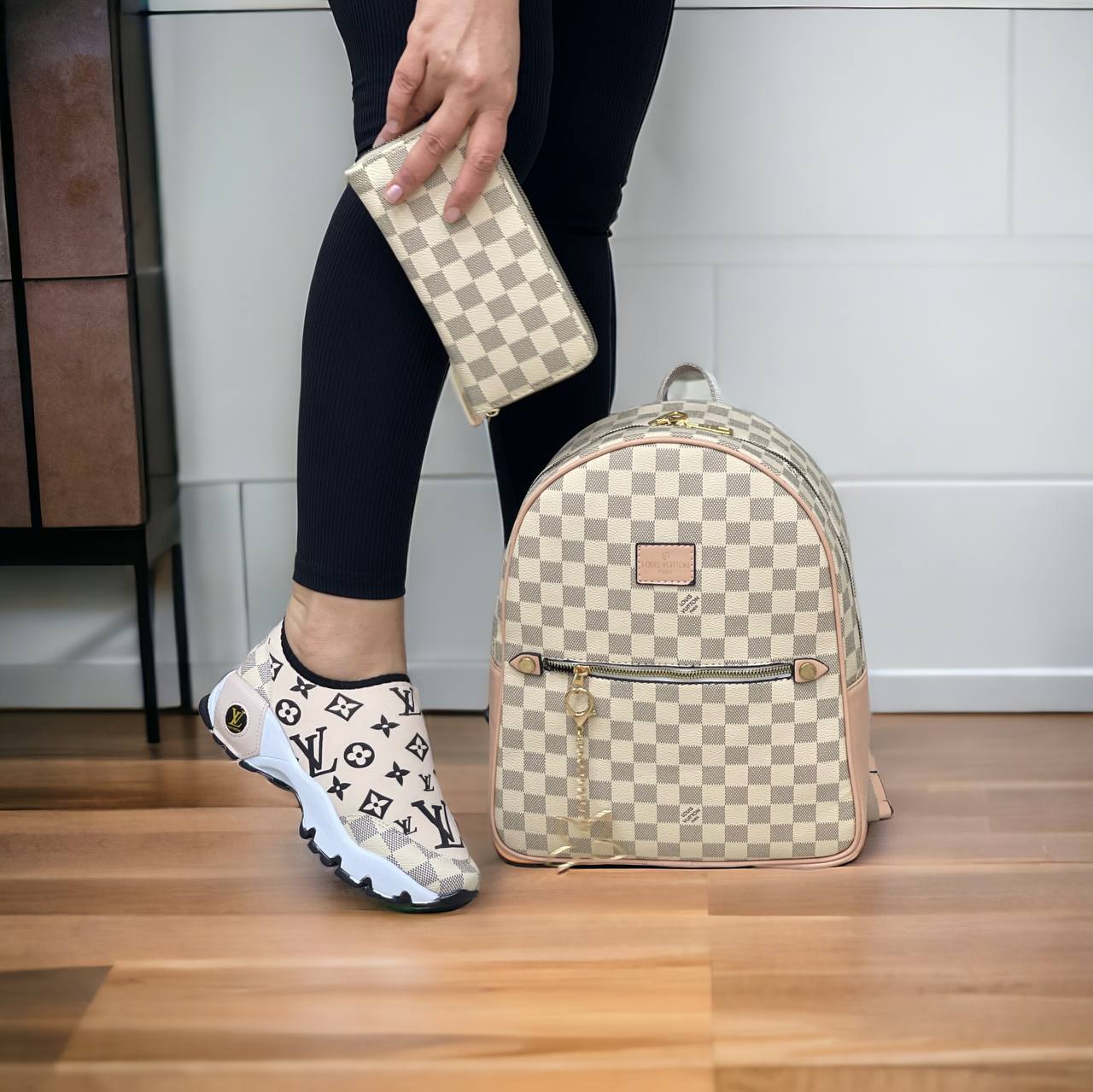 LV patterned shoe bag sets