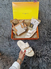 LV patterned slipper bag set