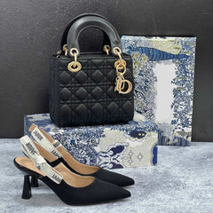 CD flat heels shoes and bag set