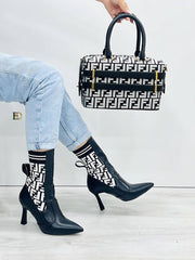 fnd heeled boots bag set