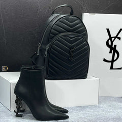 ysl heeled boots bag set