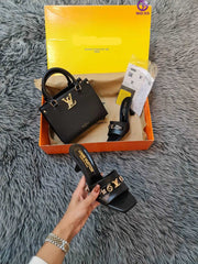 LV heels shoes bag set