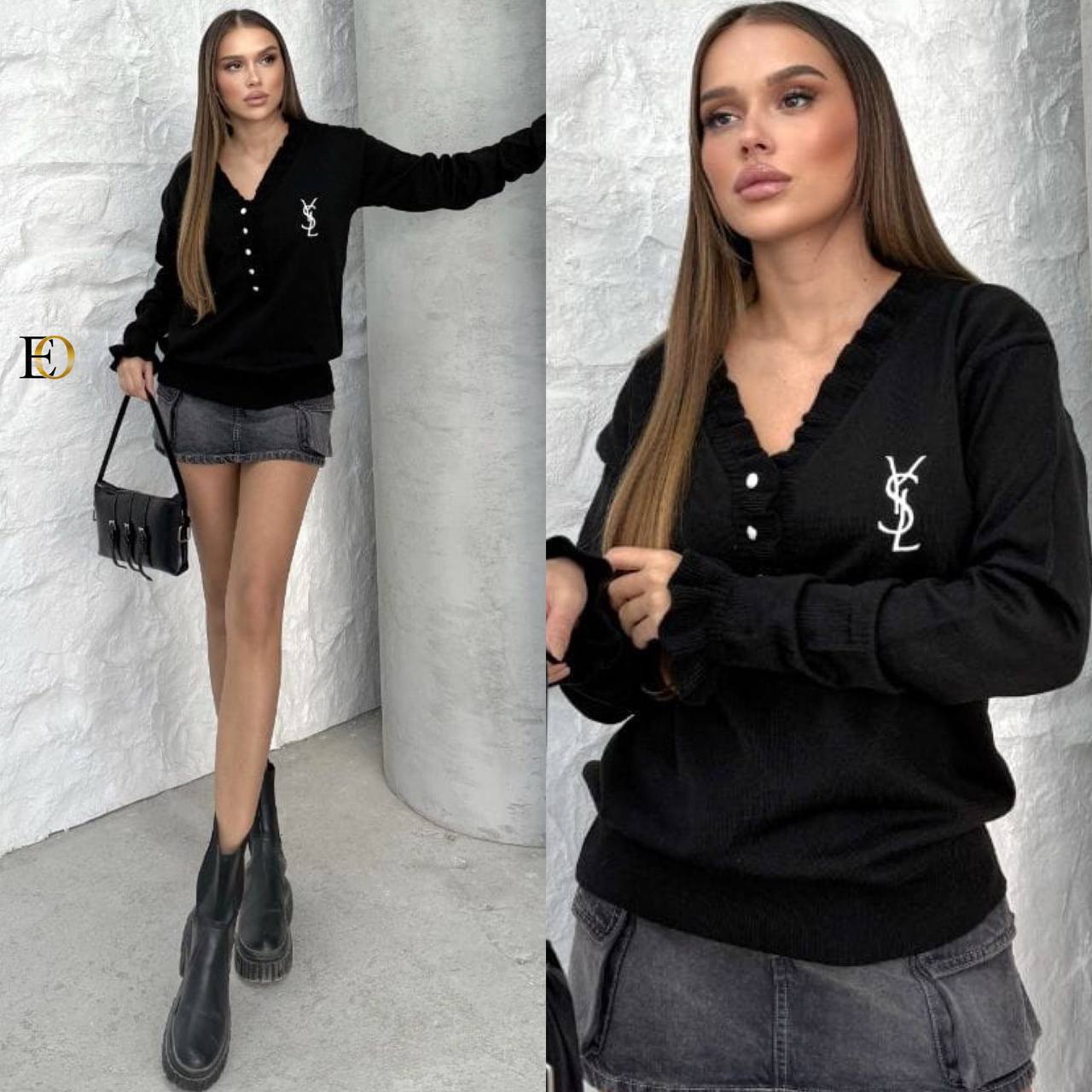 buttoned sweater
