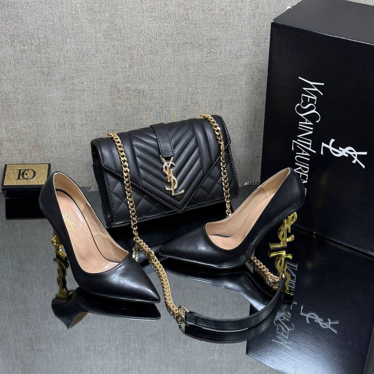 best ysl shoe heel bag sets
