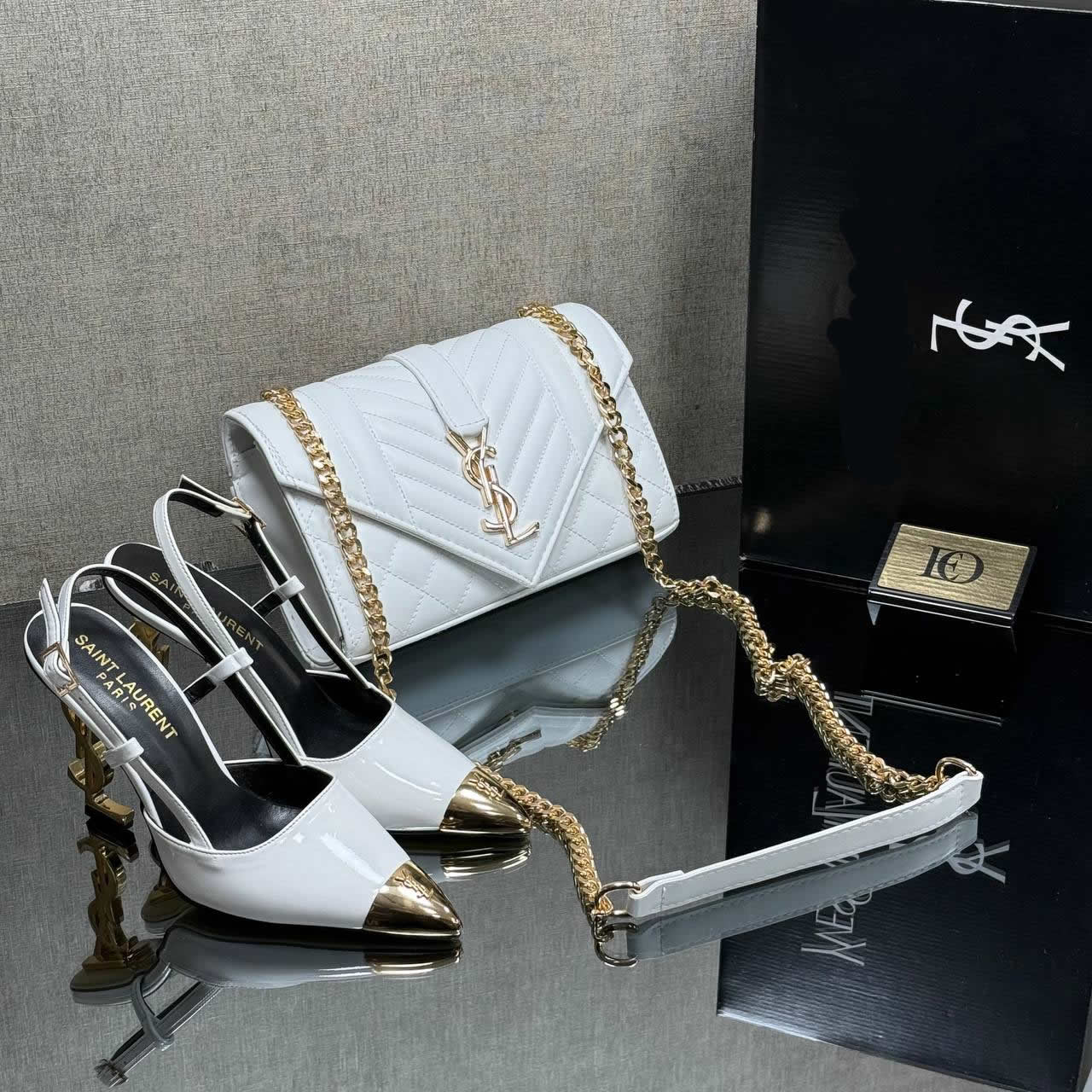 best ysl shoe heel bag sets