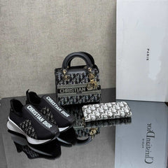 shoe and bag set with CD written on it