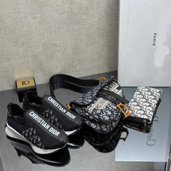 shoe and bag set with CD written on it