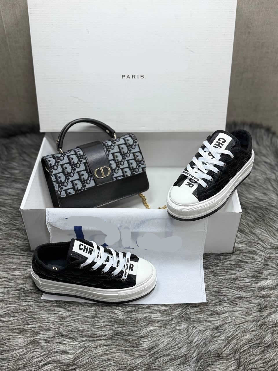 CD women's sneakers and bag set