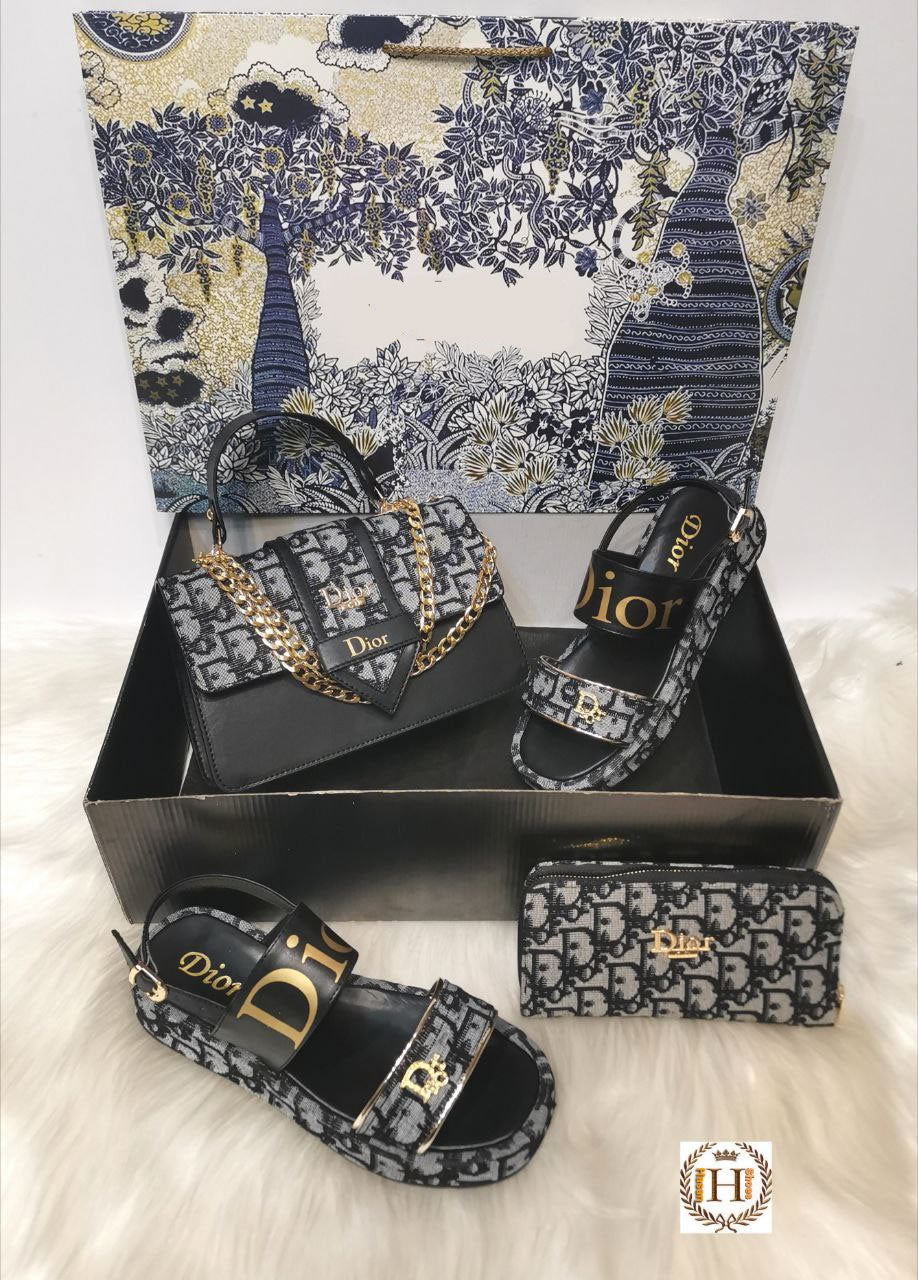 CD sandal and bag set