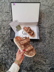 New slippers with GG pattern