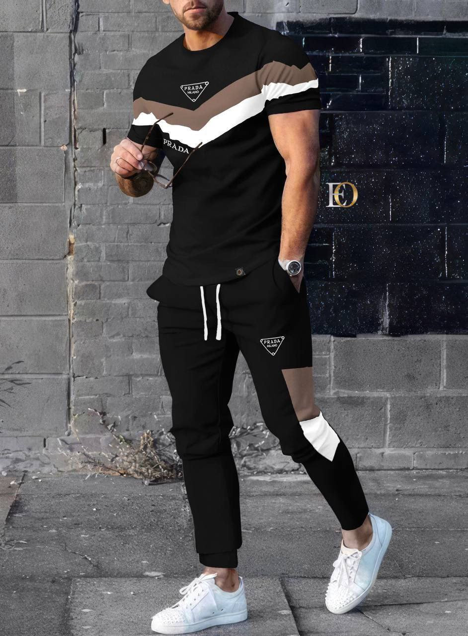 men's sports tracksuit tshirt set
