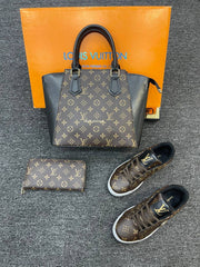 New season LV bag shoes and wallet set