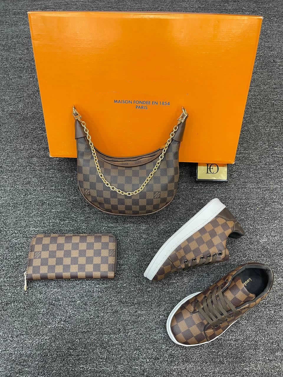 New season LV bag shoes and wallet set