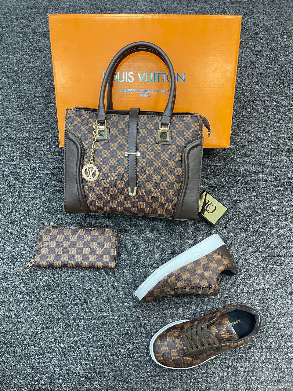 New season LV bag shoes and wallet set