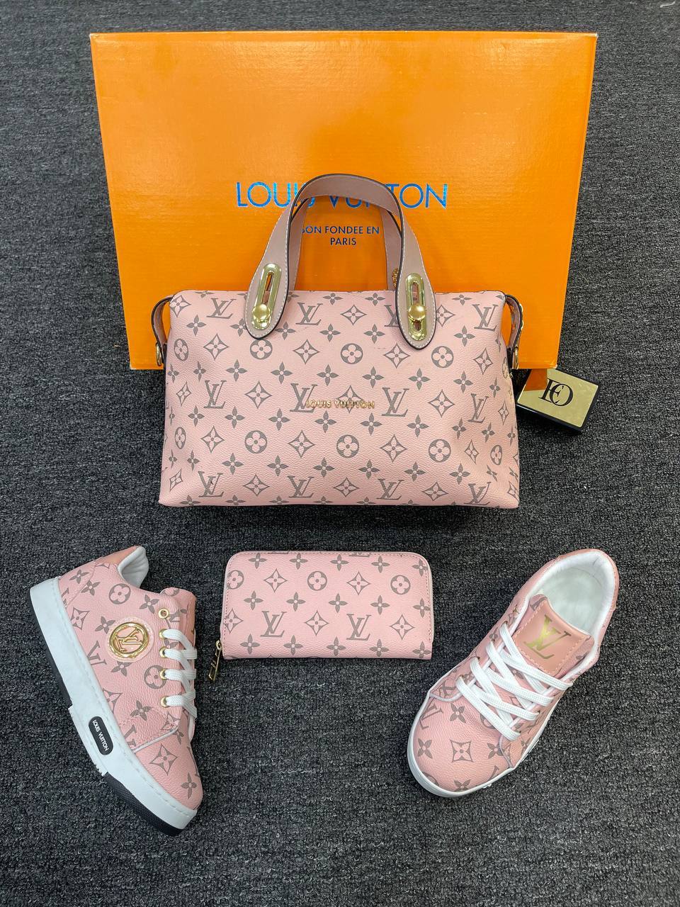 New season LV bag shoes and wallet set