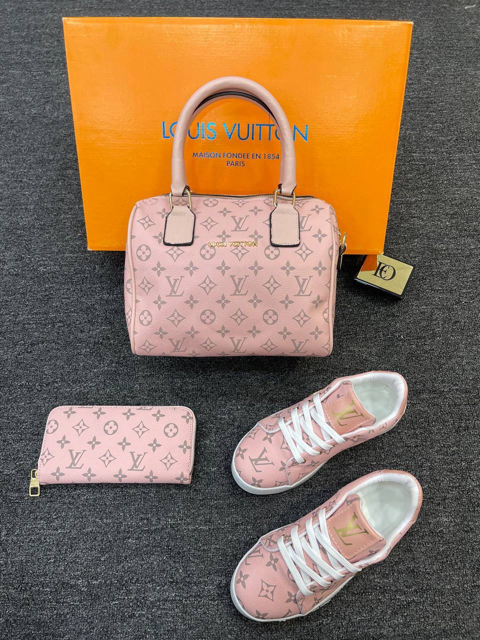 New season LV bag shoes and wallet set