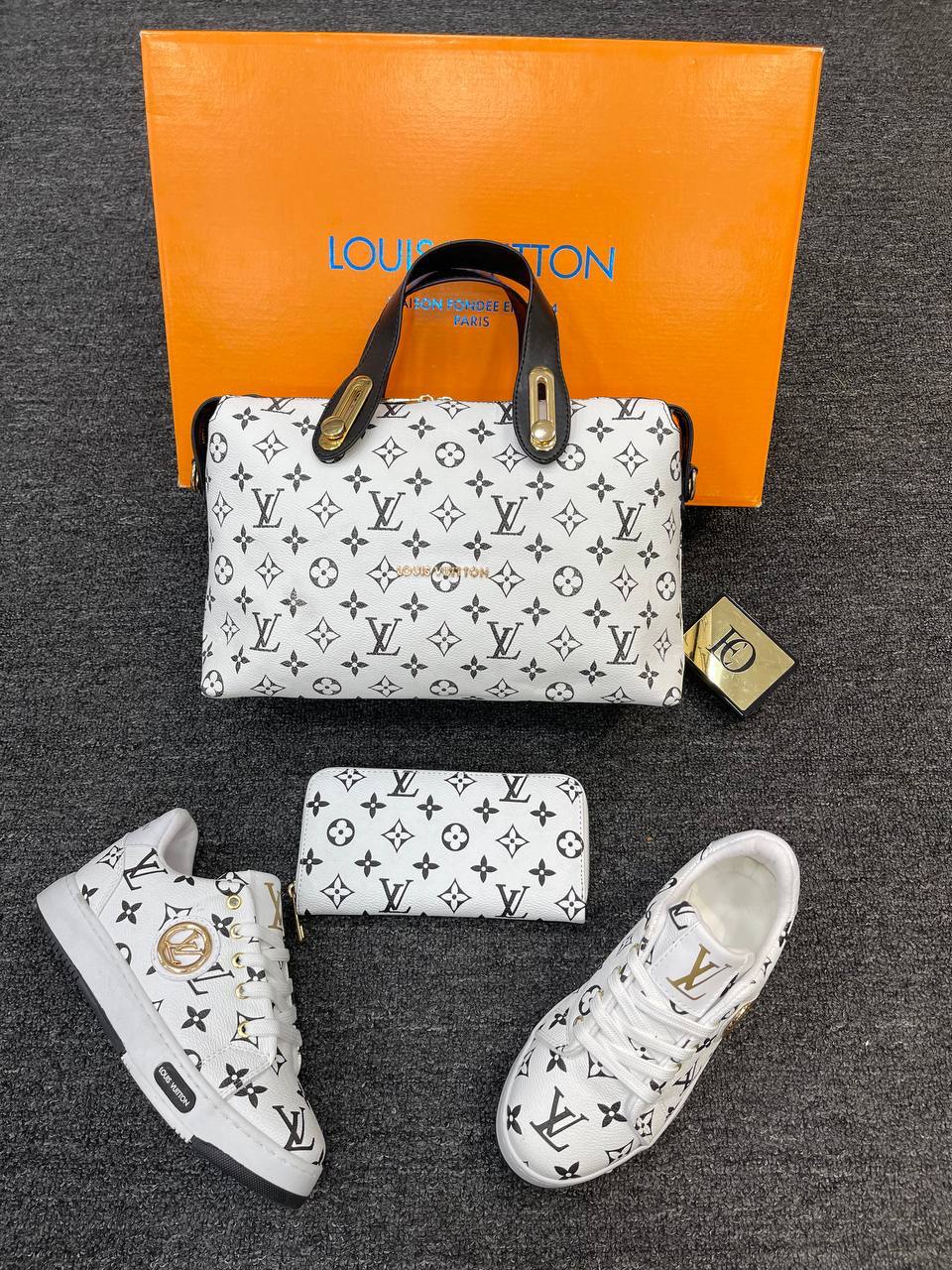 New season LV bag shoes and wallet set