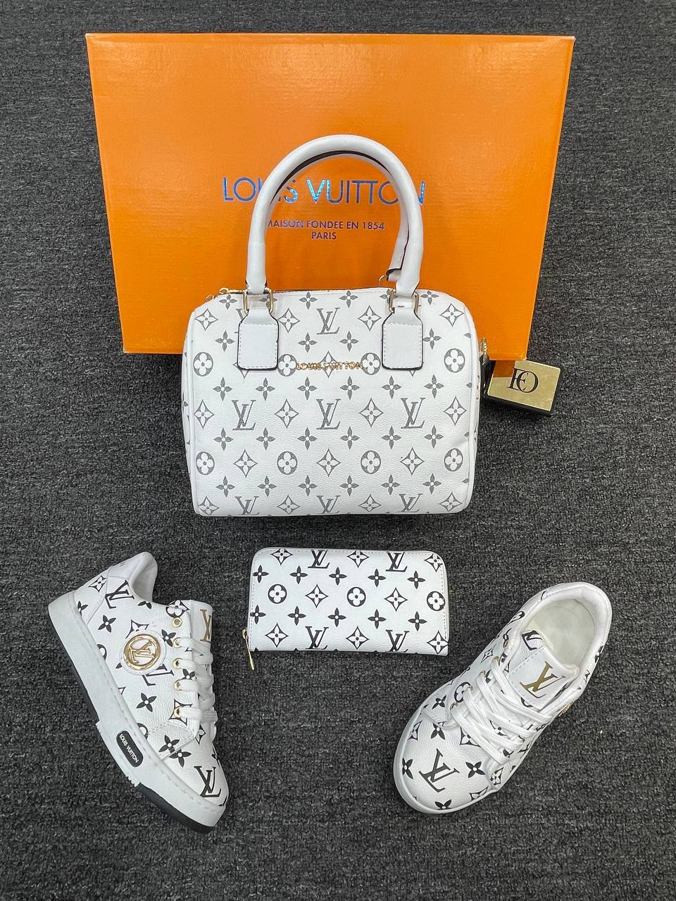New season LV bag shoes and wallet set