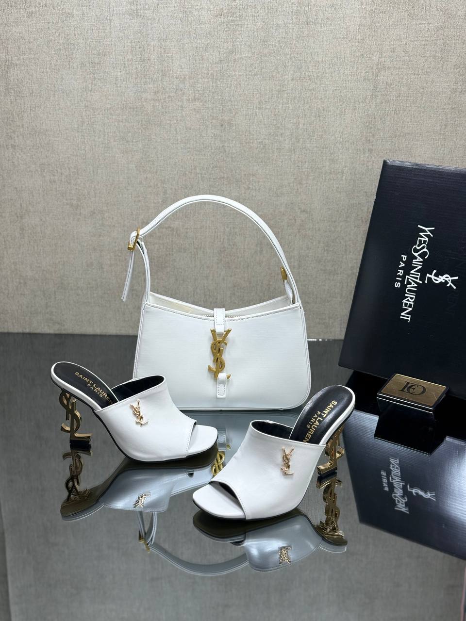 YSL new high heels slippers bag sets