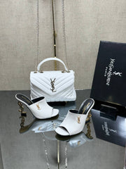 YSL new high heels slippers bag sets