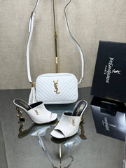 YSL new high heels slippers bag sets