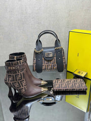 fenidi new season pointed heel boots and bag set