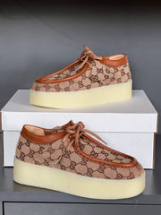 GG patterned lace-up women's shoes