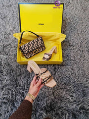 fnd women's high heels shoes bag set