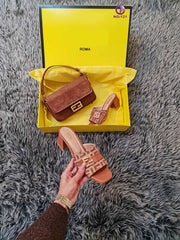 fnd women's high heels shoes bag set