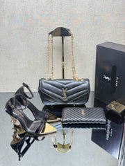 YSL new high heels shoes bag sets