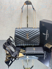 YSL new high heels shoes bag sets
