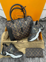 side zipper LV sneaker bag set