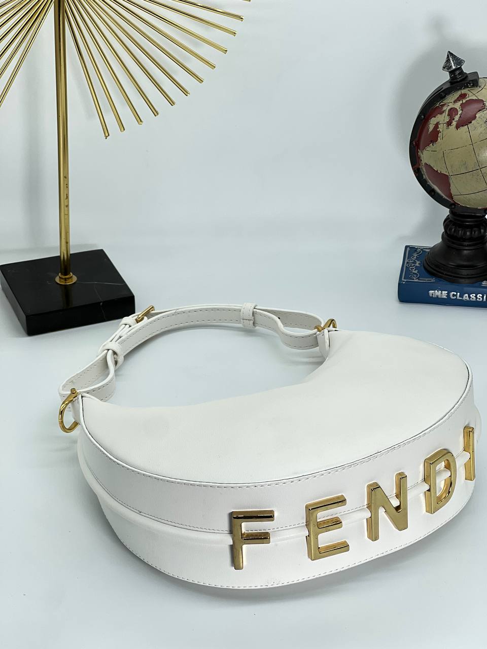 Bag model with fenidi writing on the bottom