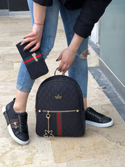 Black shoe bag set with side zipper