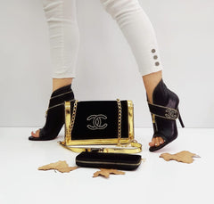 channal new season pointed heel and bag set