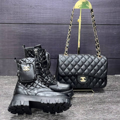 New season channal black boots set