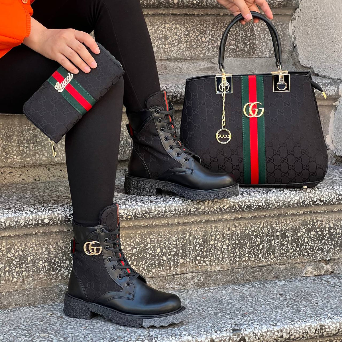 GG patterned new season boot set