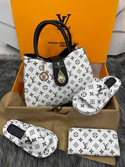 LV white slipper combination set