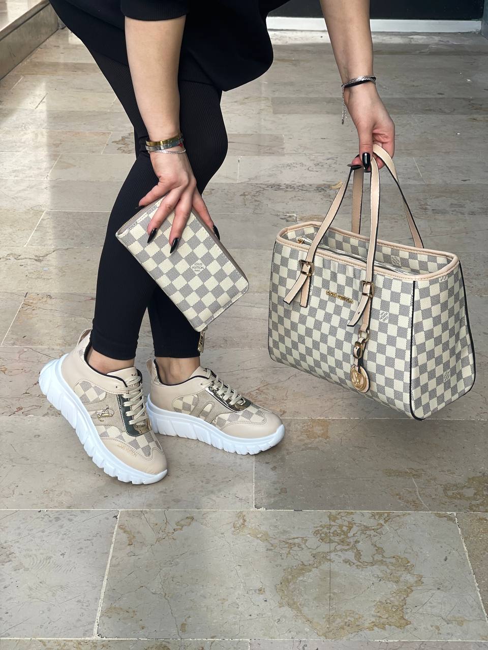 Only New season LV cream bag and Wallet