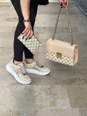 Only New season LV cream bag and Wallet