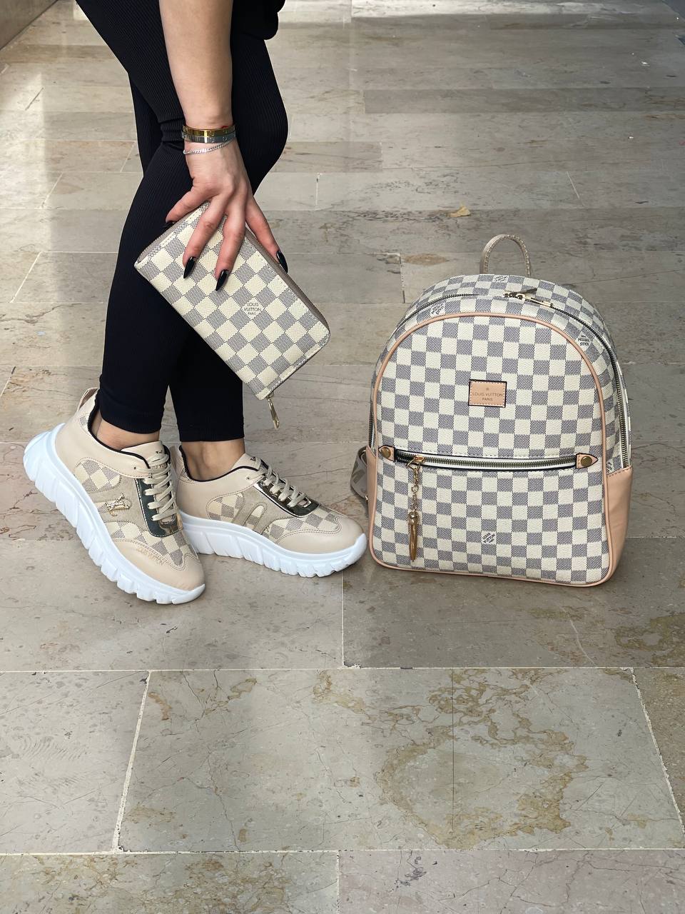 Only New season LV cream bag and Wallet