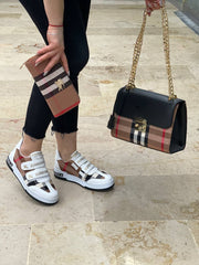 Burbary top slit sneaker bag set