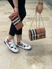 Burbary top slit sneaker bag set