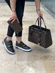 Sneaker and bag set in LV top band style