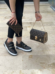 Sneaker and bag set in LV top band style