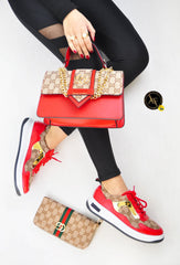 GG lace up sneaker bag wallet set