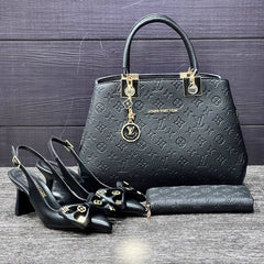 LV new black high heels set