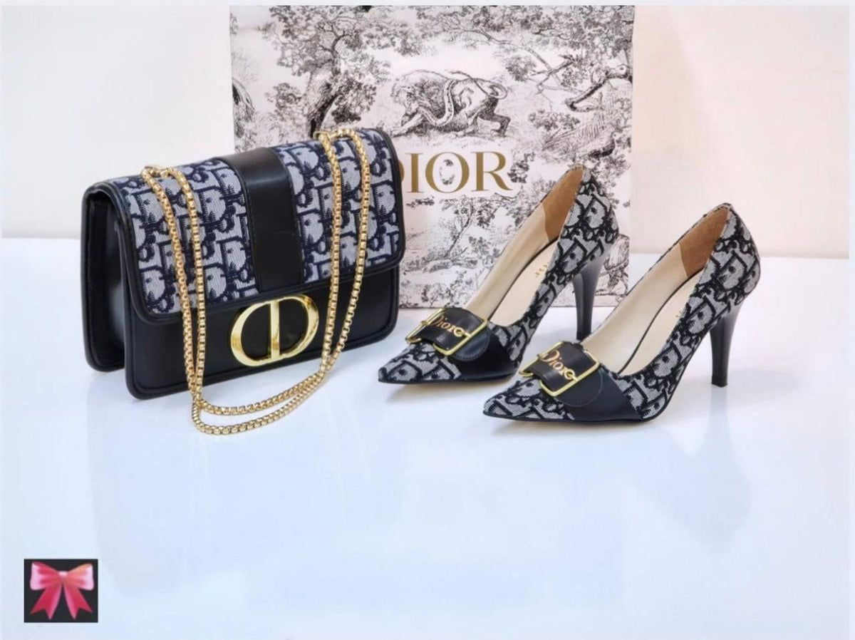 Christian D heeled shoes bag set