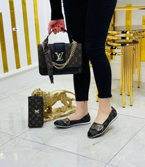 LV written sandal bag set