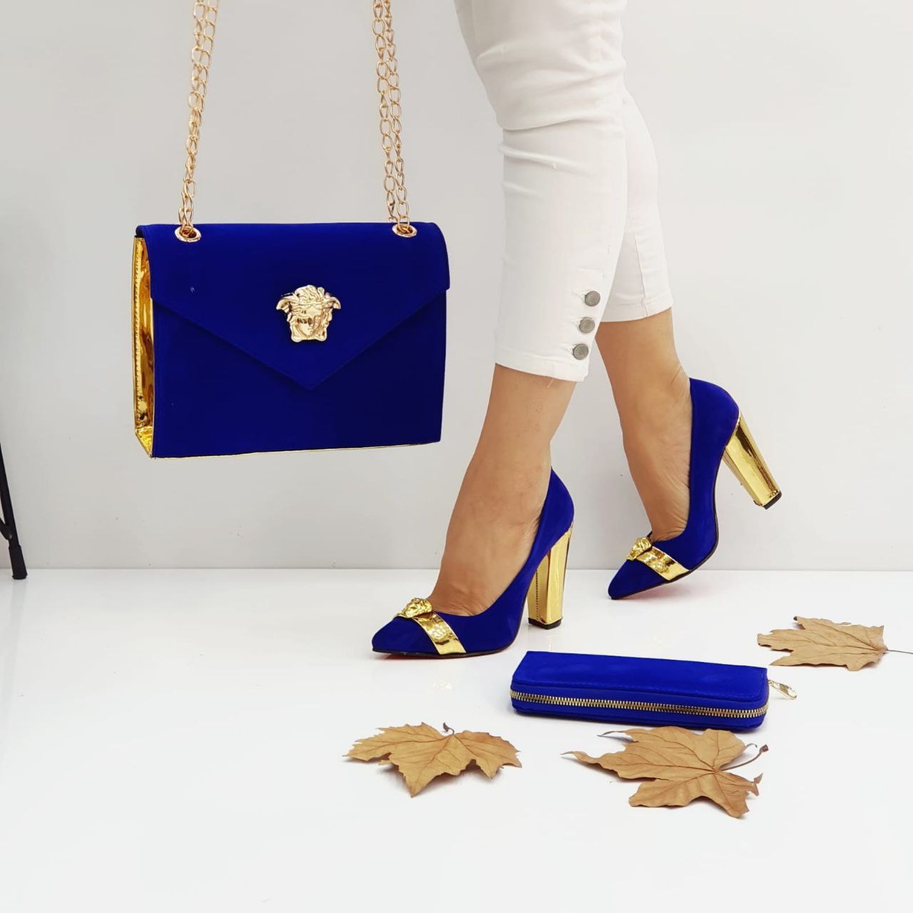 New season versaca heeled shoes bag set